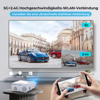 Zoomcat 4K Projektor 20000 Lumen Fényerővel - Full HD 1080P Mini Vetítő 5G WiFi és Bluetooth Funkcióval - Otthoni Mozi iPhone/Android/Laptop 3