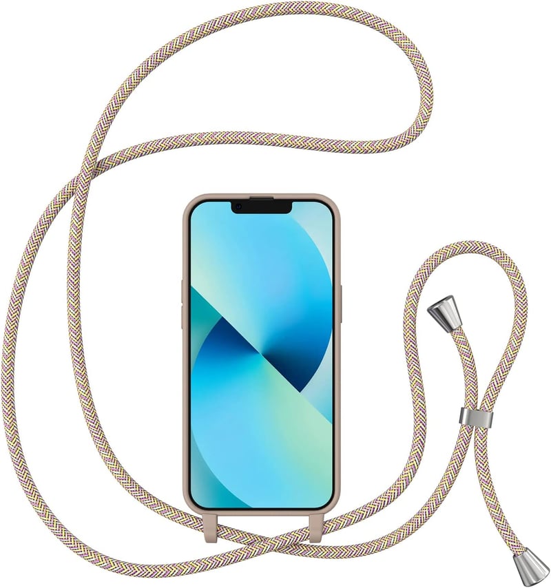 iPhone 15 Barna Szilikon Tok Nyakpánttal - ZTOFERA Védőtok