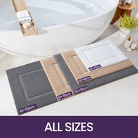 WYFX-Z-5080 Fürdőszobai Szőnyeg 50x80 cm - Csúszásmentes Mosható Mikroszálas Fürdőszobai Kilépő, Erősen Nedvszívó Fürdőkád Szőnyeg Bézs Szín 2