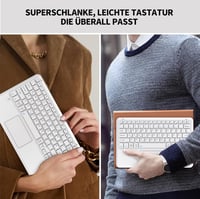 EasyAcc Ultrakönnyű Bluetooth Billentyűzet Touchpaddal, 7 Színű Háttérvilágítással, USB-C, Fehér 7
