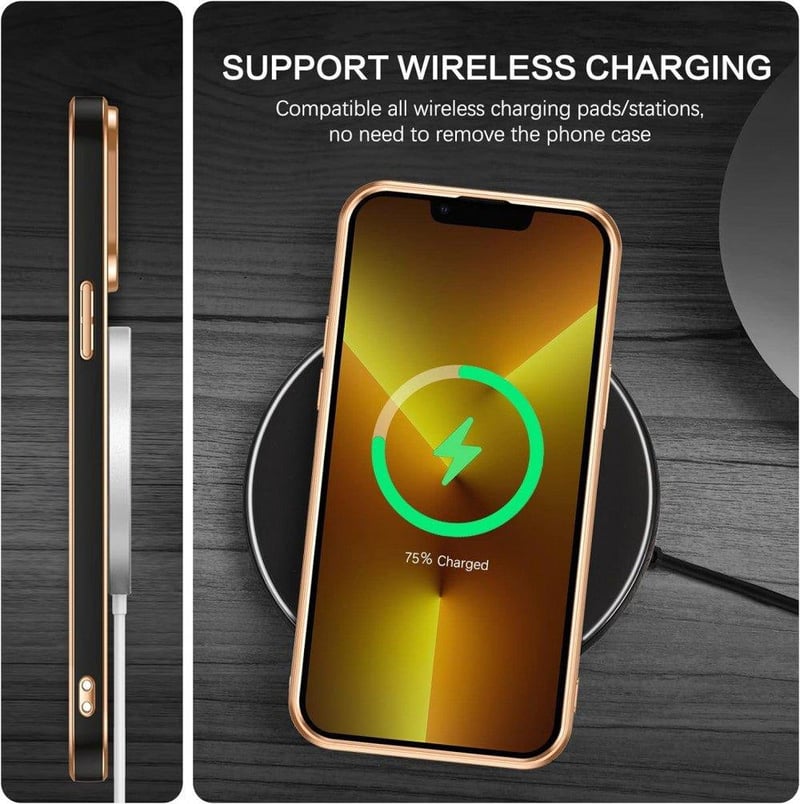 Apple iPhone 13 Pro MagSafe Mágneses Tok Fekete-Rosegold