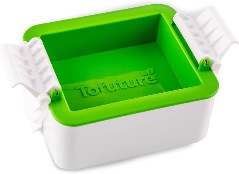 Tofuture Tofu Prés - Egyedi Stílusú Konyhai Eszköz Tofu Készítéshez, Fehér/Zöld, 400g Kapacitás, Műanyag