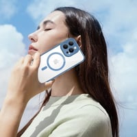 iPhone 14 Pro Max Átlátszó-Kék Mágneses Ütésálló Tok 9