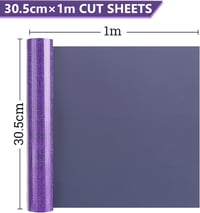 NANAPLUMS Glitter Purple 3D Puff HTV Vinyl Fólia - 30,5 x 100 cm Hőtranszfer Textil Fólia Pólókhoz, Csillámos Lila Plotter Film 2