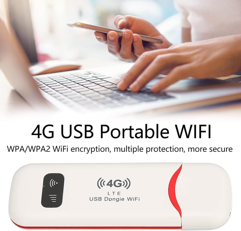 KIMISS 4G autós WiFi router, hordozható, 10 felhasználós, gyors, biztonságos, fehér
