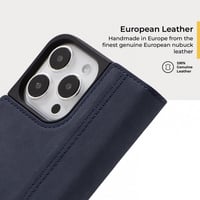 iPhone 15 Pro Max Tengerészkék Bőr Pénztárcatáska Kártyatartóval és Állvánnyal 3