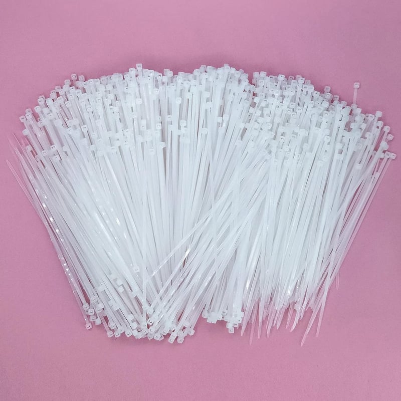 YAMXIN Kábelkötegelő 1000db Fehér 120mm x 2,5mm - Nylon Kábelrendező Kötegelő Elektromos Szereléshez, Háztartásba, Kertbe, Számítógéphez