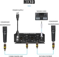 MC2 2 csatornás fantomtáp kondenzátormikrofonokhoz, 3,5mm-es audiokábellel 4
