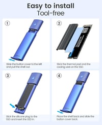 ORICO M.2 NVMe és SATA SSD külső ház, USB 3.2, 10Gbps, szerszám nélküli 6