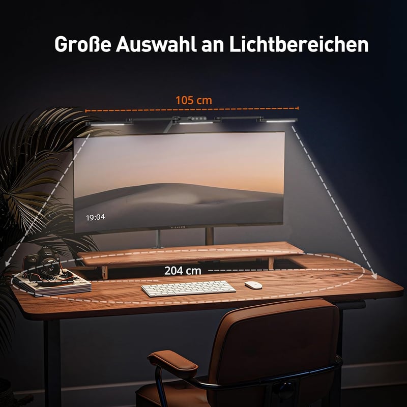 LED Íróasztali Lámpa 24W 105cm Csíptethető 5 Színhőmérséklet 5 Fényerő Érintésvezérléssel Memória Funkcióval Állítható Kar Többszög