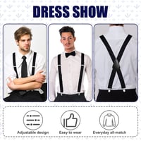 Aomig extra erős, széles férfi nadrágtartó, 4 fémcsipesszel - unisex, X-stílusú 3