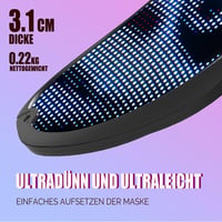 MEGOO LED Maszk Bluetooth-szal és Gesztusfelismeréssel - Programozható Világító Arcmaszk Farsangra, Halloweenre 3