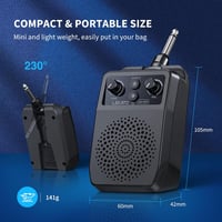 LEKATO Mini Gitárerősítő 5W - Hordozható, Bluetooth-os Zsebméretű Erősítő, Beépített Effektekkel, Elektromos Gitárokhoz, 6 Órás Üzemidő 5