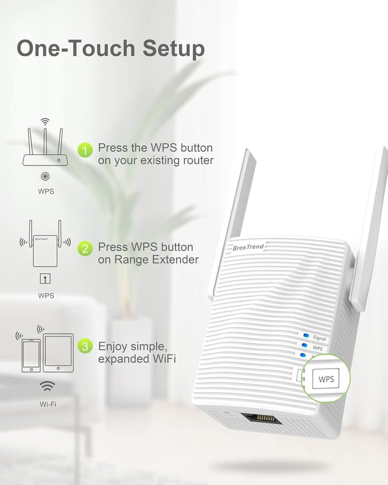 BrosTrend AC1200 Dual Band WiFi Adapter USB 3.0 - Vezeték Nélküli Hálózati Vevő PC és Laptop Számára, Nagy Hatótávolságú Antennával