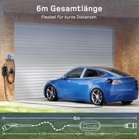 dé Type 2 CEE Töltőkábel 7.4 kW [1-Fázisú | 6 m | 6-32 A] Állítható Töltőteljesítménnyel, Elektromos Autó Töltő ID.3, ID.4, Model Y/3, e-up, 3