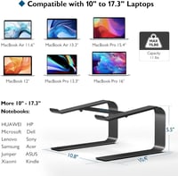 BONTEC Ergonomikus Laptop Állvány Íróasztalhoz, 10-17,3 Hüvelykes Notebookokhoz Kompatibilis Tartó, Fekete 3