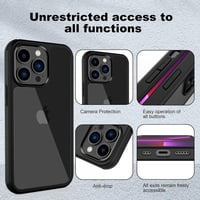 iPhone 13 Pro Fekete Ütésálló Tok Beépített Kijelzővédővel 5