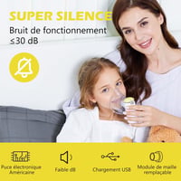 FEELLIFE Hordozható Inhalátor - Állítható Porlasztású Asztma és Légúti Kezelő Készülék Gyerekeknek és Felnőtteknek 4