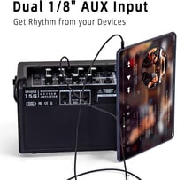 Coolmusic 15G Hordozható Bluetooth Gitárerősítő - 15W, Kétcsatornás, Elektromos és Akusztikus Gitárhoz, Torzítás és Reverb Effektekkel, Újra 3