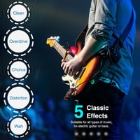 LEKATO Gitár Fejhallgató Erősítő - Bluetooth-os Zsebméretű Gitárerősítő 5 Beépített Effekttel, Újratölthető, Elektromos és Akusztikus 2