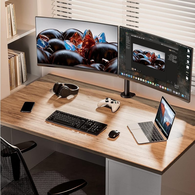 ErGear Dual Monitor Tartó 13-32" Képernyőhöz, Magasságállítható Dönthető