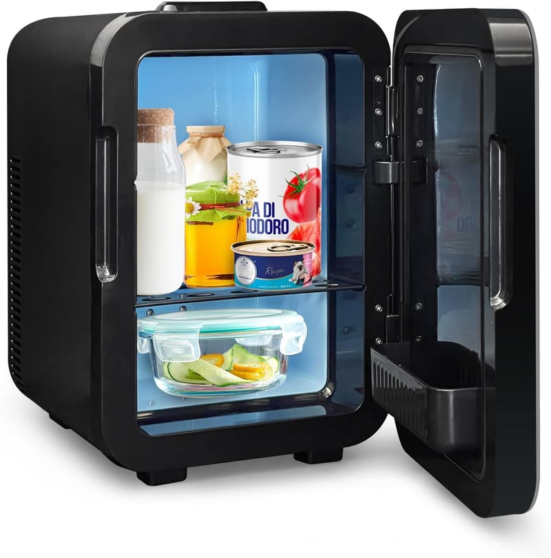 Enventor 10L hordozható mini hűtőszekrény 12V/220V fűtéssel és LCD kijelzővel