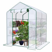 Sere tip tunel VOUNOT cu 3 niveluri, 143x143x195 cm, PVC — defect, funcționează parțial: elemente de fixare rupte (stare: vezi a 2-a imagine) 1