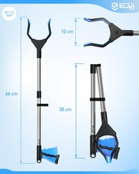 Forgatható alumínium szemétszedő fogó gyerekeknek, 66 cm-es, csúszásmentes gumival 2