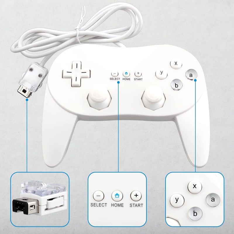 Nintendo Wii Vezetékes Klasszikus Kontroller Pro - Fehér OSTENT Gamepad