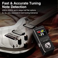 LEKATO AT-07 Kromatikus Hangoló Pedál Gitárhoz és Basszushoz - LCD Kijelzős Mini Pedál Kétféle Üzemmóddal, Hangmagasság Kalibrációval 2