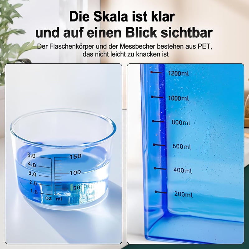 Mucek 2 db 1800 ml Légmentes Mosószer Adagoló Mérőpohárral - Mosópor Tároló Doboz, Kerek Kialakítás, Porálló Tárolóedény