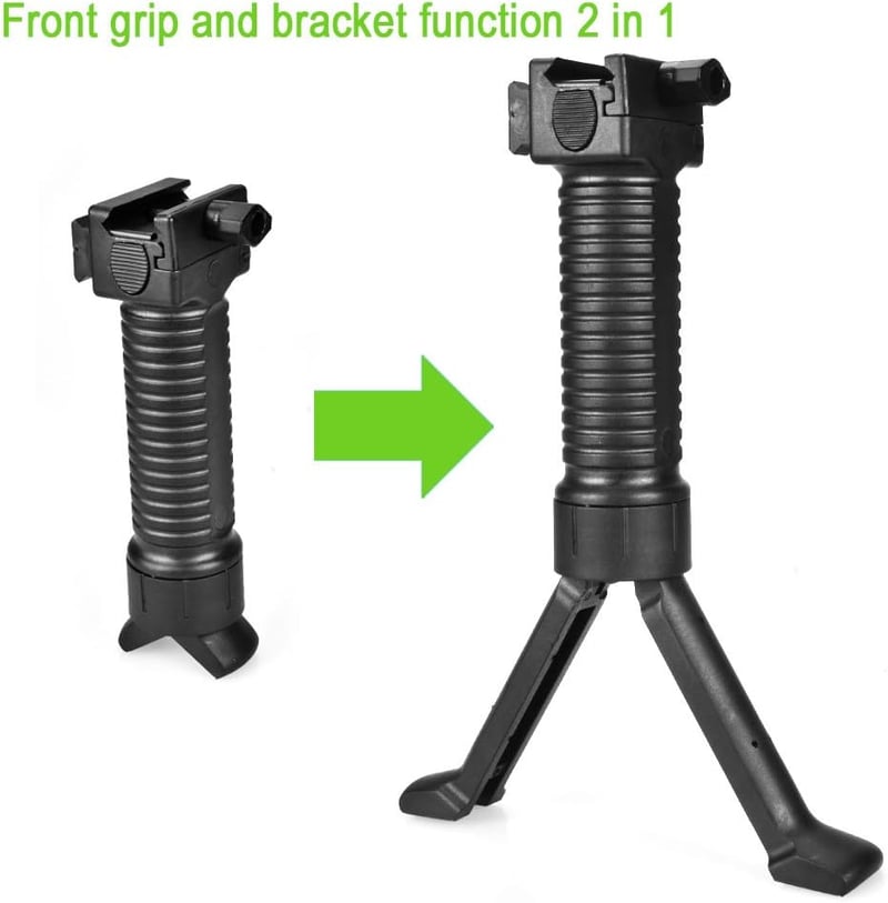 OTraki állítható magasságú bipod markolat, QD Picatinny sínre, airsoft puskához