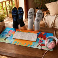 Pachet Gamer Starter: tastatură wireless + mousepad XXL + căști gaming + 2 perechi șosete 1