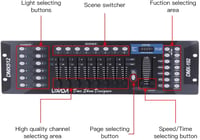 Lixada DMX 512 Fényvezérlő Konzol 192 Csatornával - Színpadi Lámpákhoz, Mozgó Fejekhez, DJ Felszereléshez, Partikhoz, 19" Rack Kompatibilis 5