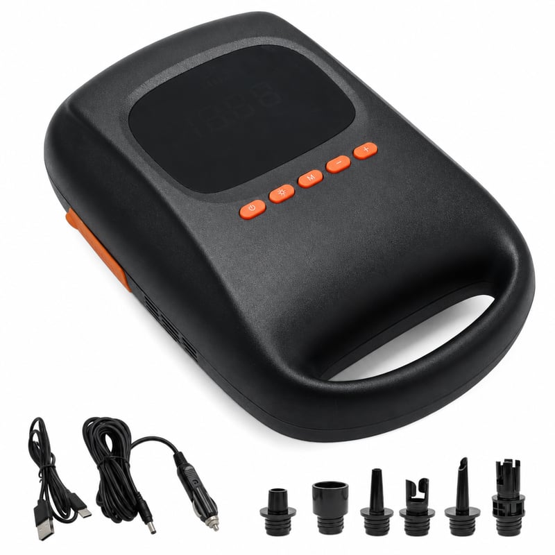 Elektrická akumulátorová pumpa na SUP Technaxx TX-266 20 PSI, 7500 mAh, 6 — chybná, na náhradné diely: Nezapne sa (stav: pozri 2. obrázok)