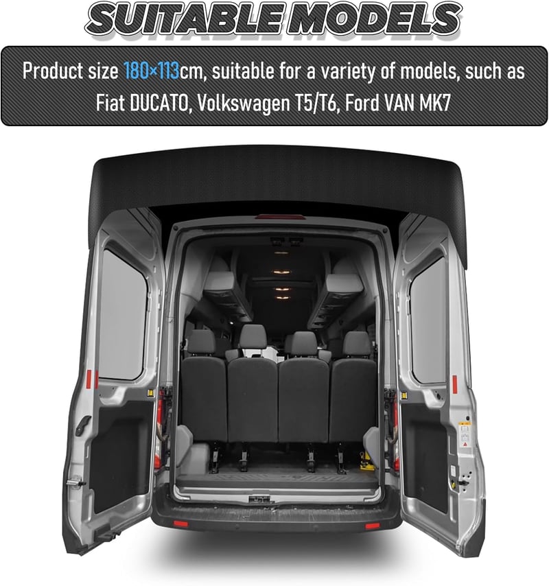 MaxAwe Hátsó Ajtó Védőponyva - 210D Oxford Vízálló Anyag, VW T5/T6 és Ford Transit Kisbuszokhoz - Hóálló Hátsóajtó Védőtakaró Tárolótáskával