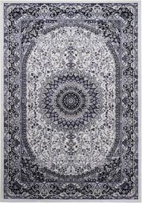 NAAR Absztrakt Vintage Szőnyeg 120x180 cm - Rövid Szálú, Puha Sötétkék/Krém Szőnyeg Nappaliba, Hálóba, Étkezőbe, Irodába - Oeko-Tex Minősíte 2
