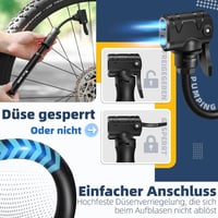 West Biking Alumínium Mini Kerékpárpumpa - Hordozható, Gyors Felfújás, MTB és Országúti Biciklikhez (Fekete) 5