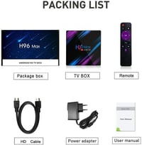 H96 Max Android 9.0 TV Box 4K WiFi Bluetooth okostelefon vezérlésű médialejátszó 8