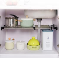 ARIIKON Állítható Szekrénypolc 50-80 cm - Fúrás Nélküli Bővíthető Tárolórendszer Konyhába, Fürdőbe, Hálóba, Fekete, 25 cm Széles 8