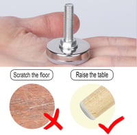 SRJQXH Állítható Bútorláb Szett - 4 db M8x46mm Fehér Asztalláb Magasságszabályzó Csúszásgátló Talppal - Padlóvédő Bútorlábak 3