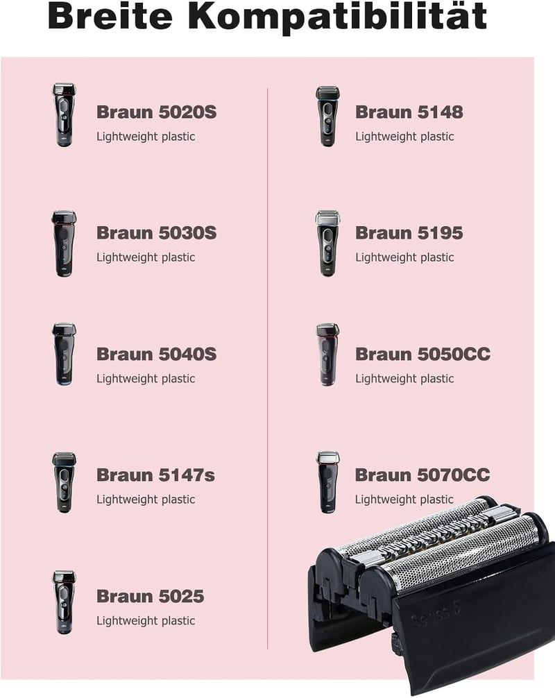 Braun Series 5 borotvafej, 2db kompatibilis 52b pótfej 5020S, 5030S, 5040S modellekhez