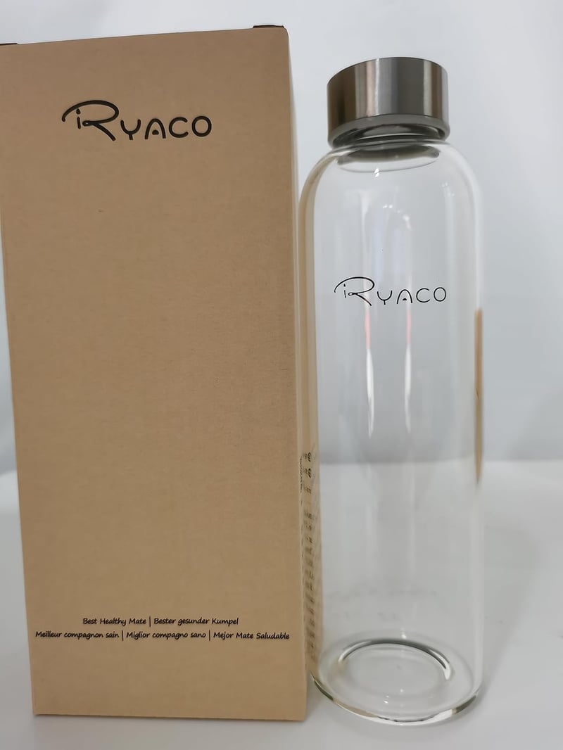 Ryaco üveg kulacs 1 literes neoprén huzattal, szénsavas italokhoz