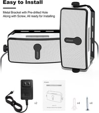 Inwa MZ511 Bluetooth Kültéri Hangszóró Szett - IPX5 Vízálló, Falra Szerelhető, 20W, Szinkronizálható, Mobil és Echo Dot Kompatibilis (2 db) 6