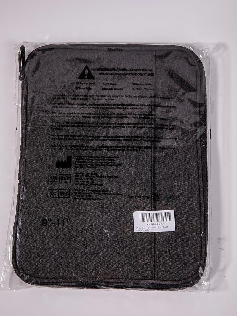 iPad Air M2 11" MoKo Tablet Tok - Fekete-Szürke Poliészter Védőtok Rekeszekkel