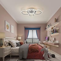 Modern Mennyezeti Lámpa 58W - 52*42*10 cm Fényerőszabályozható 4 Gyűrűs LED Lámpatest Távirányítóval Nappali  9
