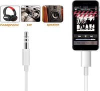 iPhone AUX kábel autóba és otthoni hangrendszerekhez - 1m, fehér 2