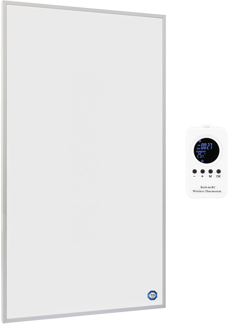 Hocosyme Infravörös Fali Fűtőpanel Termosztáttal - 600W, 120°C, 3-15㎡ Helyiségekhez, 1-3 Perc Felfűtési Idő, TÜV Tanúsítvány, Távirányítóval