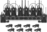 D Debra Audio AU800 Pro UHF 8 Csatornás Vezeték Nélküli Mikrofon Rendszer, 8 Testmikrofonnal, Fém Vevőegységgel - Karaoke, Rendezvény, Egyhá 10