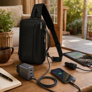Kit de călătorie: geantă iPad + încărcător GaN 65W + cablu USB-C + încărcător auto 42W